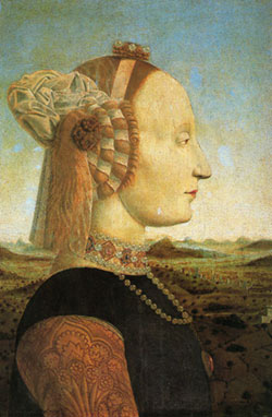 Battista Sforza 1465 Piero della Francesca, Uffizien in Florenz